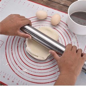 Stainless Steel Adjustable Paste Thickness Rolling Pin 4 Removable Scale